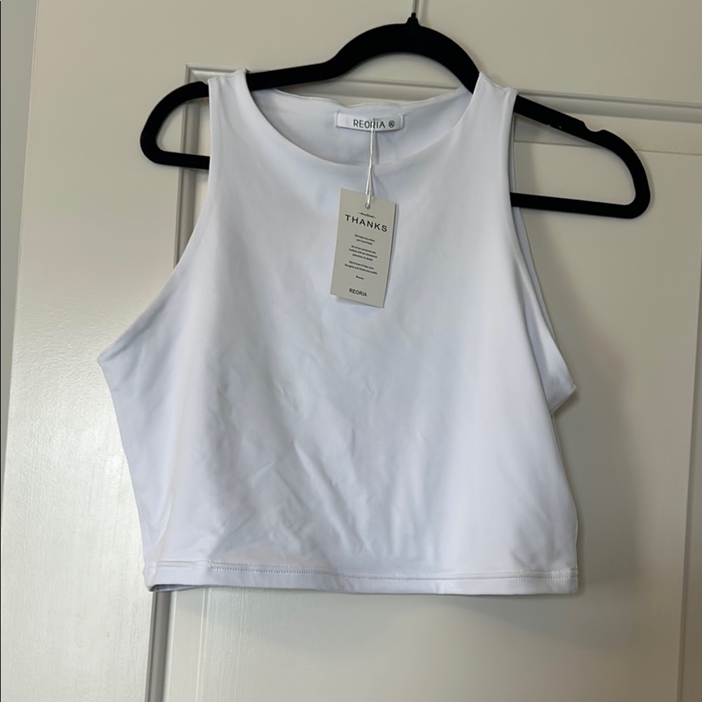 White crop tank NWT size XL